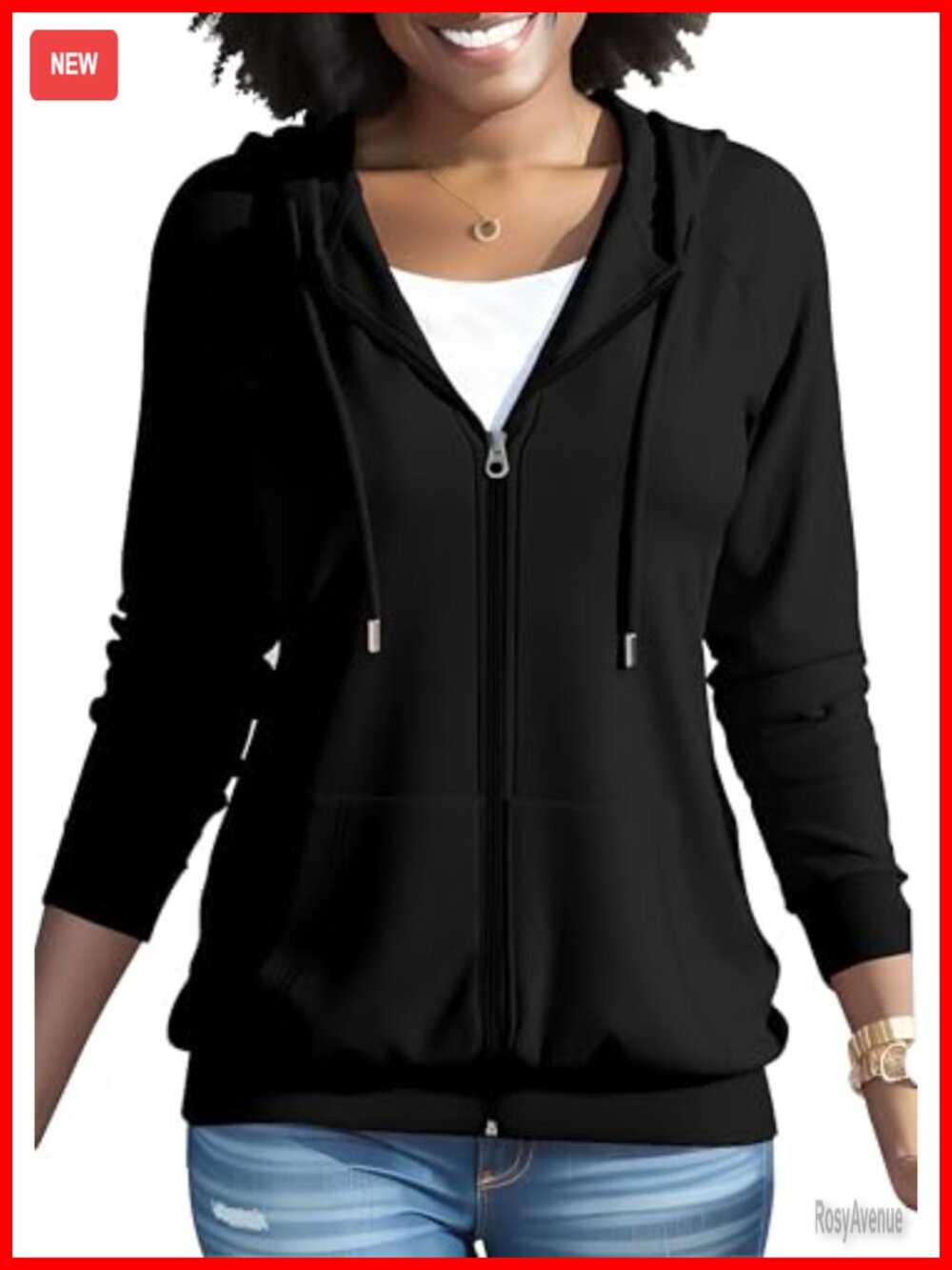 Women Full Zip Up Hoodie Lightweight Long Sleeve Sweatshirt with Pockets